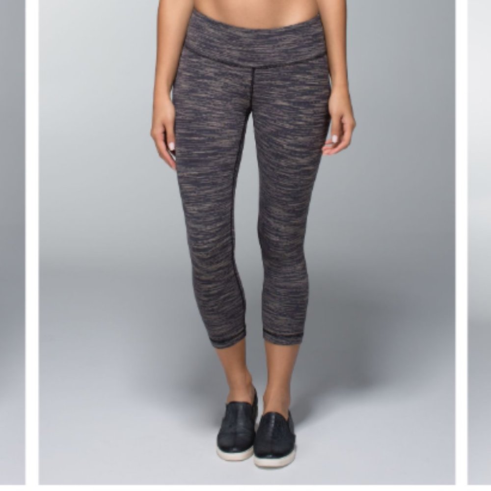 Lululemon Wunder Under Crop Wee Are From Space Black Cashew / Black Size 10